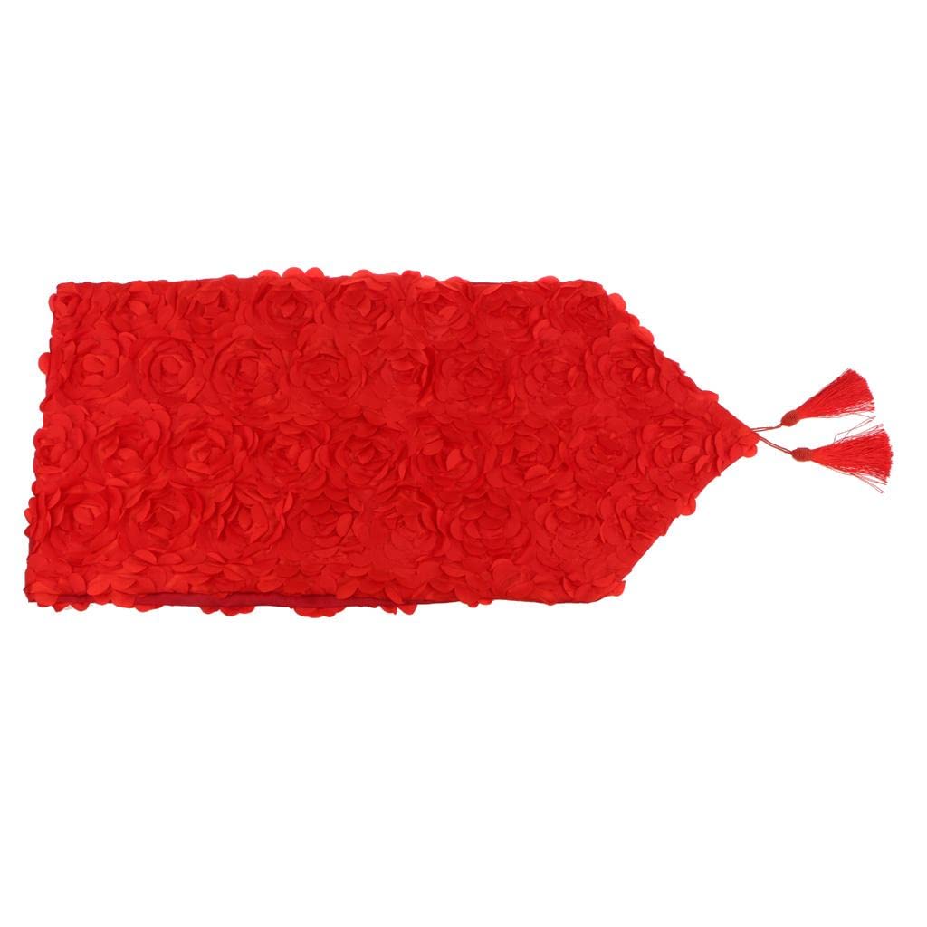 3 Colors Duvet Rose Bed Runner Throw Decorative Bed End Scarf Slipcover Red-image-23