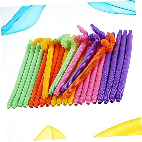 30 pitillos de plástico flexibles y coloridos para beber miniatura 7