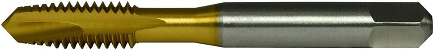 357526 TN-3112 High-Speed Steel Ground Thread Spiral Point Tap, TiN Coated, Round With Flats, Plug Chamfer, 3/8"-16 Thread Size, H3 Pitch Diameter, 3 Flutes