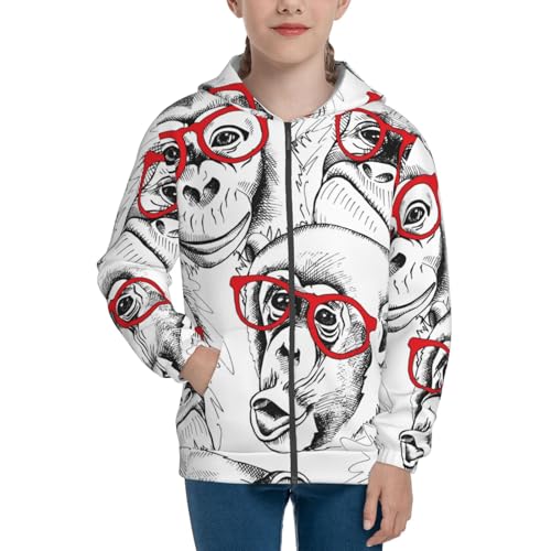 Monkey Kid Hoodies Boys Zip Up Sweatshirts Girls Pullover with Pocket3