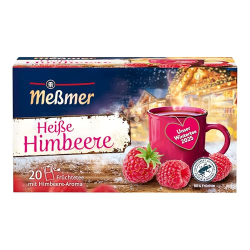 Meßmer Heiße Himbeere | Früchtetee mit Himbeer-Aroma | 20 Teebeutel | fruchtig & süß | ideal für kalte Tage