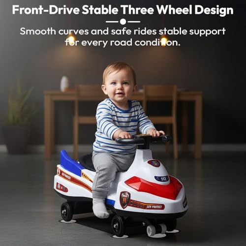 Image of StarAndDaisy Baby Swing /Magic Car for Kids Toys for 2-5 Years boy, with LED Light & Music, Backrest seat, 360 Swivel Steering Twister Ride-on /car Toy with Storage & Smoke Injection (Red)