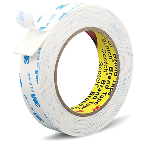 Double Sided Tape 16.5ft,Picture Hanging Strips Heavy Duty Mounting Tape Removable,Foam Tape Waterproof For Scrapbooking Poster Tape, Carpet Tape Rug Gripper,Art & Craft Tape,Adhesive Sticky Tape