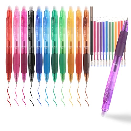 EUSOAR Bolígrafo Borrable Multicolor 12 Unidades con Recargas