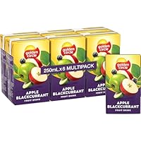Golden Circle Apple and Blackcurrant Fruit Drink Lunch Box Poppers Multipack Flavoured Lunchbox Drink No Artificial Colours, Flavours or Preservatives 250ml (Pack of 6)