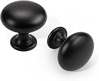 Vista 1 de Paquete de 25 perillas de gabinete negras mate, perillas de cajón sólidas de 1-3/16 pulgadas (29,5 mm), tiradores de gabinete de cocina negros