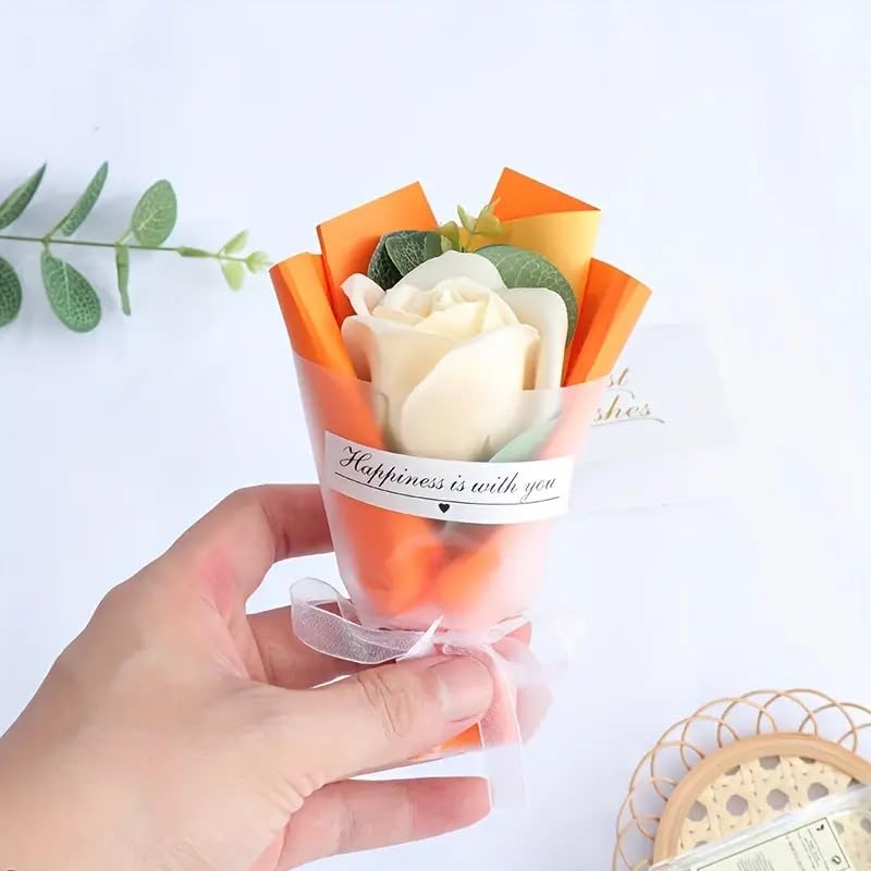 Miniatura 4 de Yeahgoshopping Blooming Bliss - Paquete de 3 mini jabón de baño con aroma floral hecho a mano, ramo de rosas, perfecto para fiestas, día de San