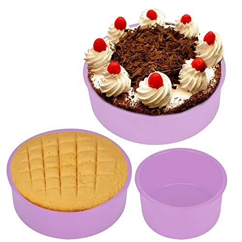 VAMAJOO 3Pcs Moldes Silicona Reposteria Redondo - Moldes Antiadherentes para Freidora de Aire para...