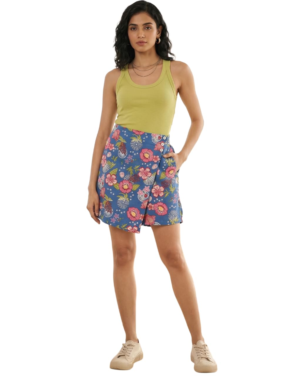 bold look Women Western Floral Wrap Mini Stylish Skirt – High Waist Printed Shorts – Casual Summer Trendy Outfit Bottom Wear for Travel, Vacation, Beach, Everyday Wear-picture-38