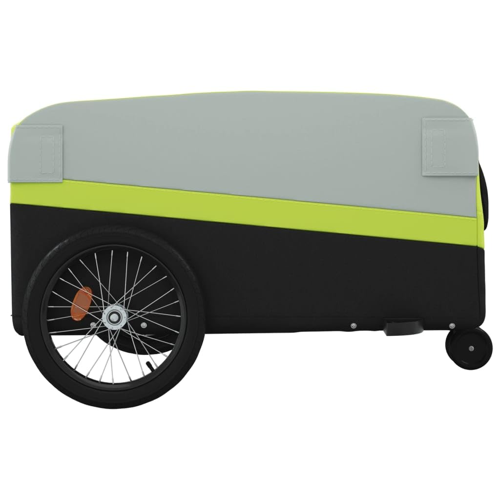 Przyczepa rowerowa czarna i czerwona z żelaza o nośności, x 52,5 x 42, dyszel, flaga bezpieczeństwa do transportu bagażu, bagażu, psa, dziecka, na kemping, na co dzień