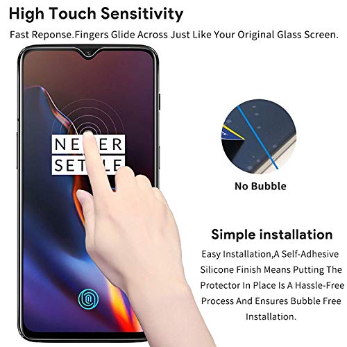Image of VZZR� Premium Tempered Glass for One Plus 7 Screen Protector - Full Glue Full HD 9H Hardness 2.5D Curved Full Edge-to-Edge Anti Scratch Screen Guard for OnePlus 7 (Black)