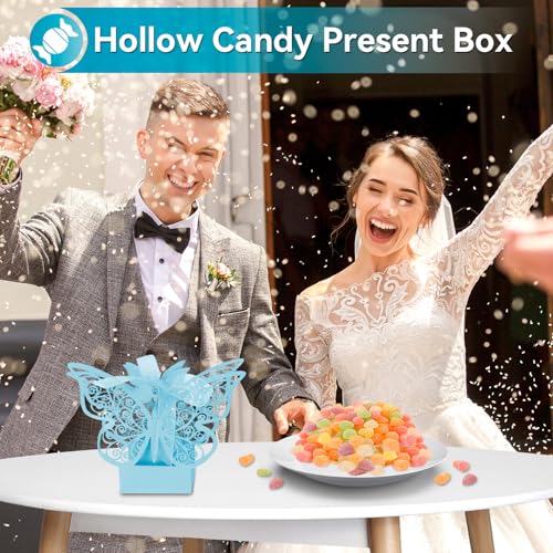 HERCHR Caixas de lembrancinhas de festa, 100 peças, caixas de doces, lembrancinhas de festa com borb