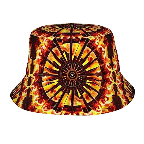 Turning The Flame Adult Unisex Sunshade Bucket hat, Non-Shrinking, Lightweight, Breathable, Foldable, Easy to Store Black