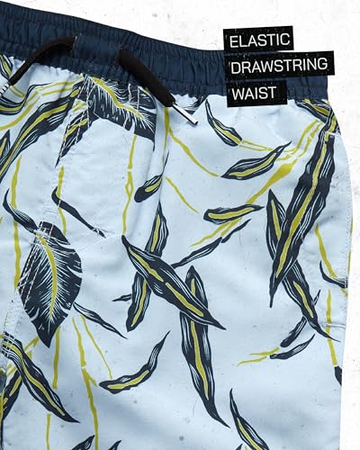 Image of Volcom Baby Boys Swim Set - 2 Piece Short Sleeve Swim Shirt Graphic Tees & Board Shorts - Infant Toddler Little Boys Swimsuit