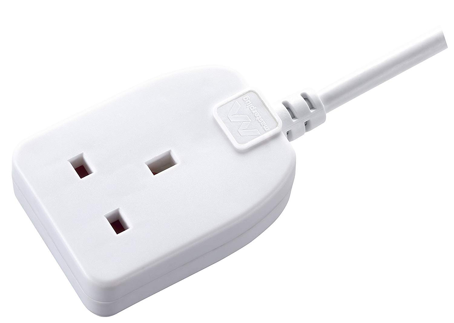 2 X Indoor Power BOG10-MS 1-Gang 13 A Socket with 10 m Extension Lead - White
