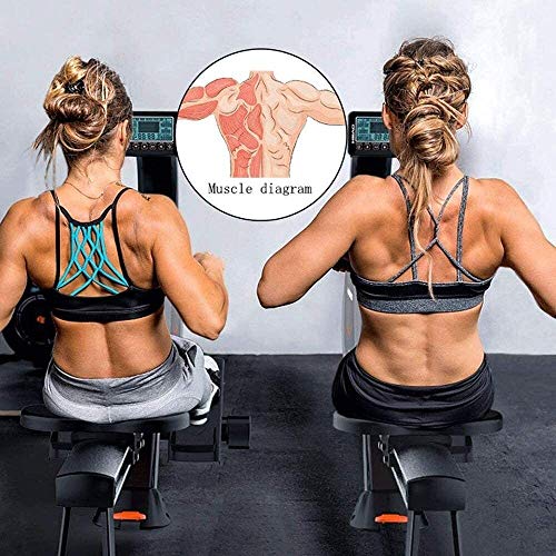 Image of Rowing Machine Indoor Rower with LCD Monitor Fitness Equipment for Home Gym