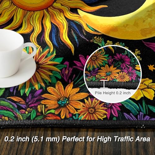 Tapete decorativo bohemio celestial 5x8 pies suave flannel miniatura 7
