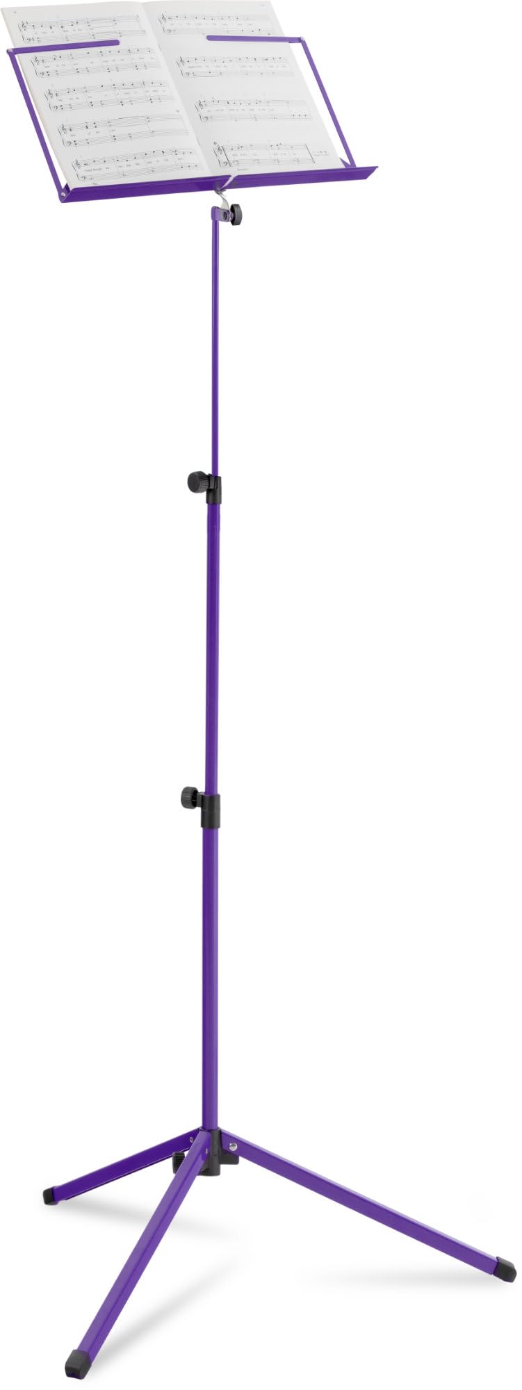 Classic Cantabile Notenständer Medium 10x Set - mittelschwere Ausführung - robuste Klemmschrauben - mit Haltebügel an der Auflageflächen - rutschfeste Gummifüße - Aufstellhöhe: 65-130 cm - Flieder