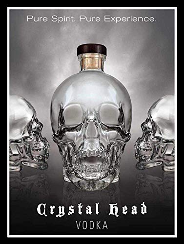 Tin Sign For Crystal Head Vodka Wall Sign Funny Iron Painting Vintage Metal Plaque Decoration Retro Art Crafts Hanging Artwork Poster for Bar Coffee House Store Home Yard