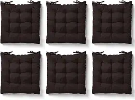 Kit 6 Almofadas Assento Cadeira Futton Futon 40x40cm Cores Diversas 100% Poliéster (Marrom)