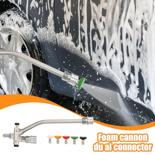Lance mousse double connectique avec embout double 6.35 mm et 5 buses réglables