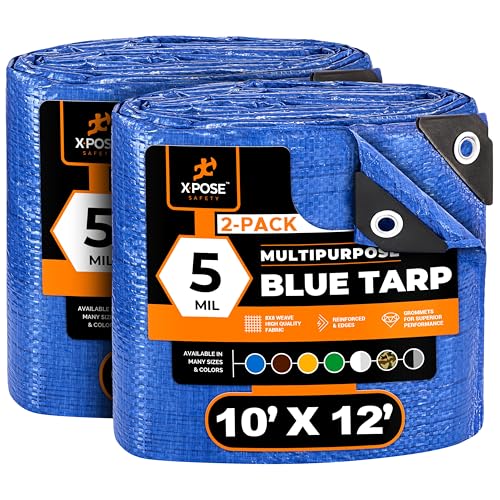 Better Blue Poly Tarp 10' x 12' (2-Pack) - Multipurpose