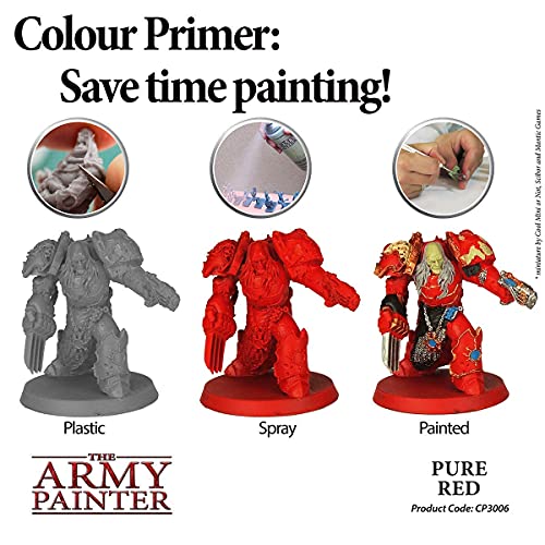 The Army Painter Color Primer, Pure Red, 400 Ml, 13.5 Oz And Color Primer, Matt Black, 400 Ml, 13.5 Oz - Acrylic Spray Undercoat #TOP1