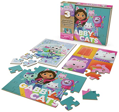 Miniatura 7 de Spin Master Games La Casa de Muñecas de Gabby - Pack 3 Rompecabezas de Madera (12 y 16 Piezas) de Gabby's Dollhouse con Caja para Guardarlos - Puzzle 3 Años - Juguetes Niña 3 Años +