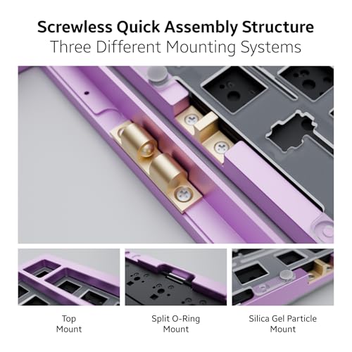 Image of Chilkey ND75 Aluminum Keyboard 75% Percent Wireless Gaming Mechanical Keyboard with LCD Screen, Quick Assembly, BT /2.4G /USB-C, Hot Swappable Per-Key RGB Custom Purple Key Board for Laptop Office PC