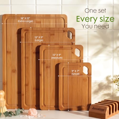 Image of Astercook Deep-Carbonized Bamboo Cutting Boards for Kitchen