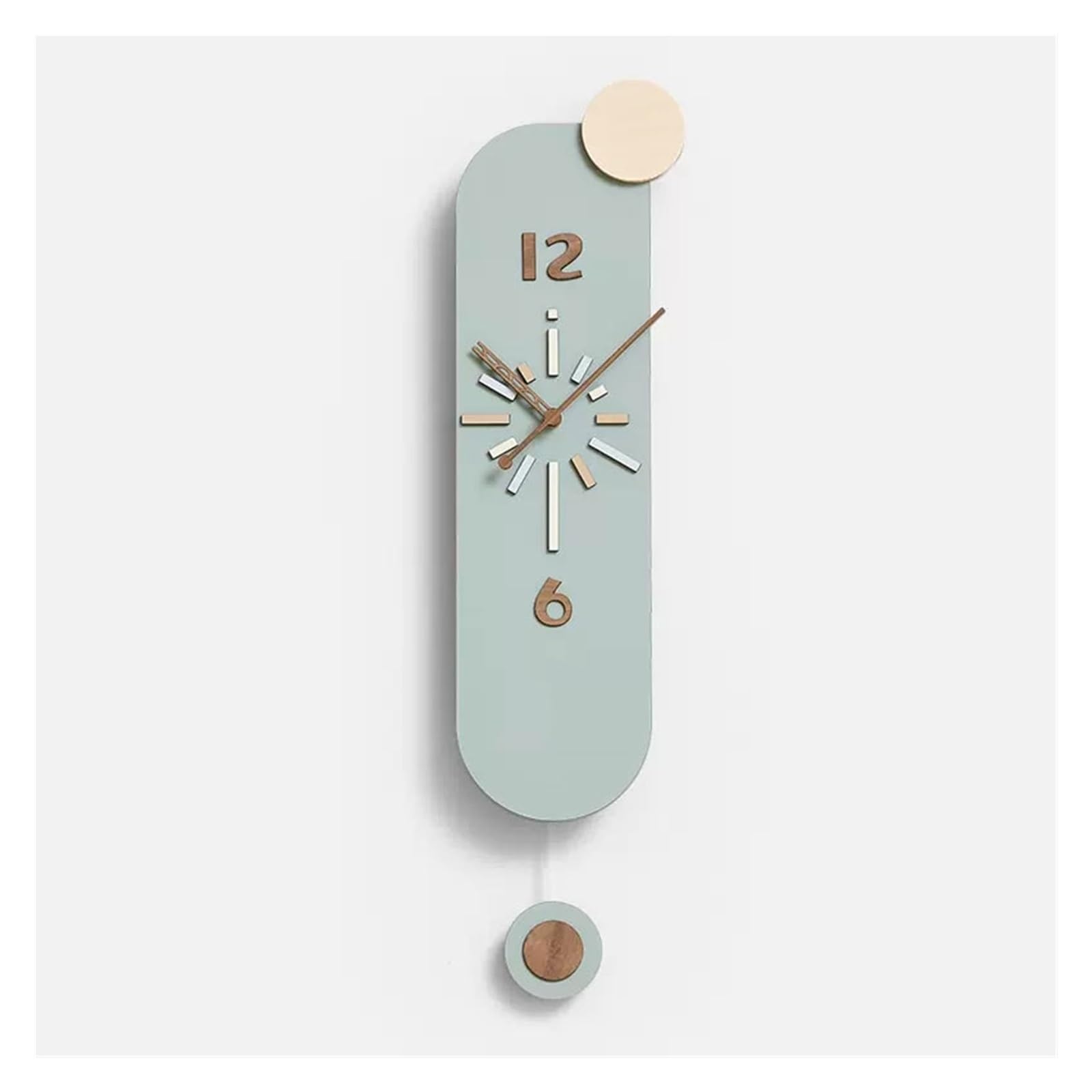 EINES No-punch Clock Wall Clock Living Room Modern Simple Cream Creative Dining Room Wall Hanging Minimalist Wall Clock(C)