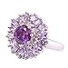 Psiroy Women's Statement Rings Fashion Jewelry 925 Sterling Silver Plated Simulated Amethyst Cluster Flower Ring Size 7