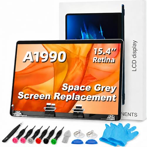 Image of A1990 Screen Replacement A1990 LCD for 15 inches MacBook 2018 2019 Year 2560x1600 Replacement LCD Full Assembly for EMC 3215 3359 Space Grey