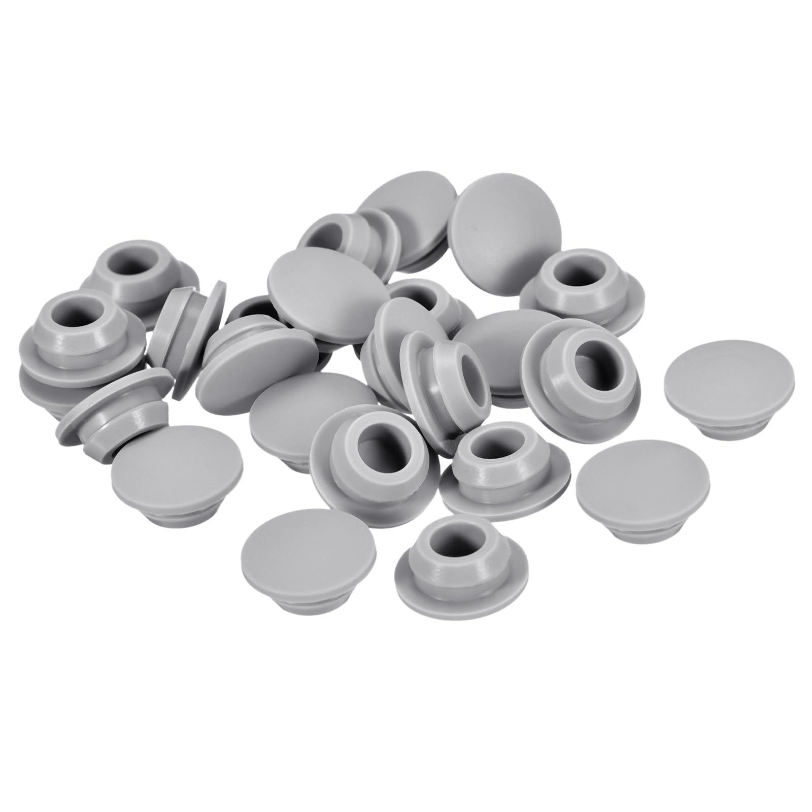 uxcell 25Pcs Silicone Plugs, Rubber Round Snap in Locking Hole Plugs for 10-10.5mm Hole, Hole Stoppers Waterproof Hole Plug for Metal Tube, Furniture