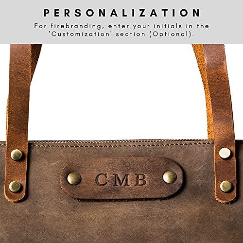 Pegai Personalized 100% Leather Tote Bag For Women, Handmade, Organizer, Shoulder Detail, Amazing Gift Idea | Lasalle Mini, Basic, Chestnut #TOP5