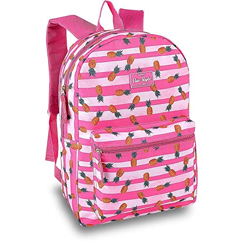 Mochila Escolar Abacaxi Juvenil + 1 Stabilo + Kit Completo
