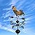 Westcharm 48 in. Crowing Metal Rooster Weathervane | Wind Wheel Decorative Garden Stake with Rooster Ornament | Chicken Garden Weather Vane