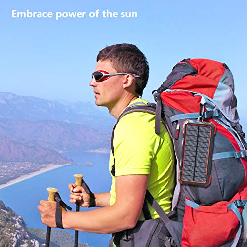 Hiluckey Portable Solar Charger 26800mAh USB C 18W Power Bank Fast Charge Battery Charger for iPhone 11, Samsung S10, Huawei, MacBook - Thumbnail 4