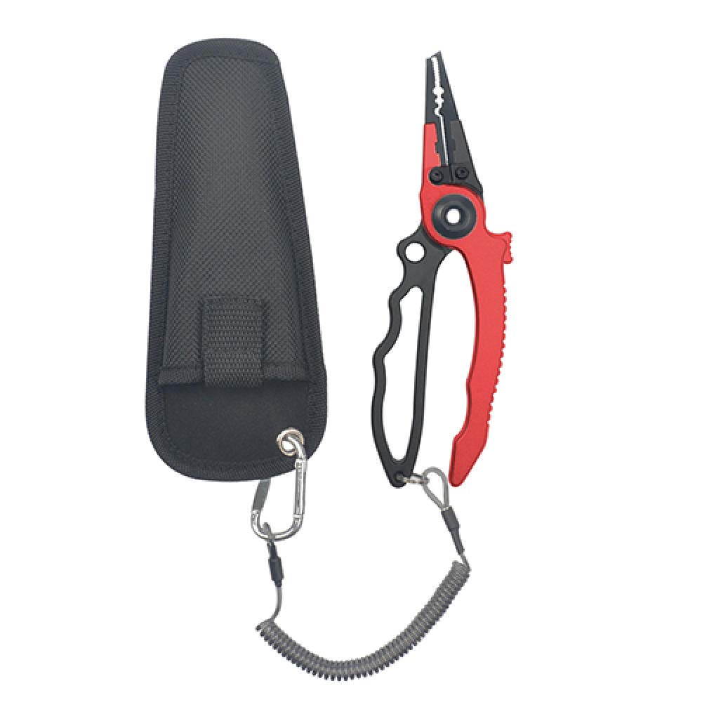BEPM Angelzange Angelnzange Angeln Zubehör Design Selbsthemmend Alumimum Multifunktions-Angelzange Lure Fishing Tool Angelgerät-Rot
