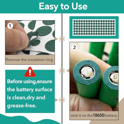 Image of 816Pcs 18650 Lithium Battery Insulator Rings - Electrical Insulation Ring | Green Self-Adhesive Insulator Ring for 18650 Cells, Highland Barley Paper