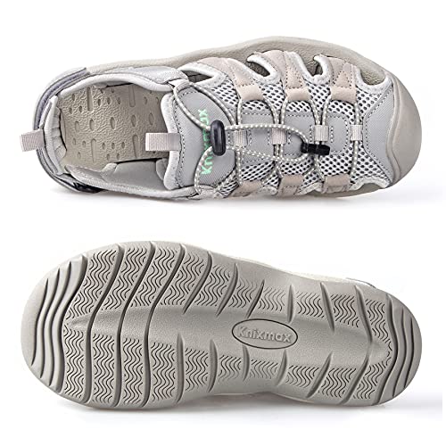 Closed Toe Hiking Sandals for Women Sport Sneaker Sandal Outdoor Red Female Lace-up Water Shoes Size 7-10.53