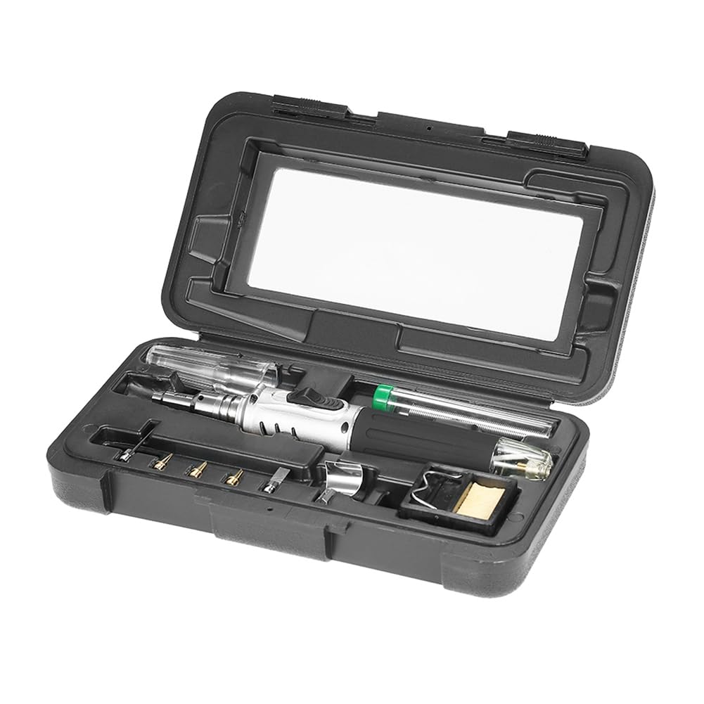 Saldatore a Gas 10 in 1, Set di Manutenzione Elettronico Portatile a Temperatura Costante, Set di Saldatura in Nylon e Plastica