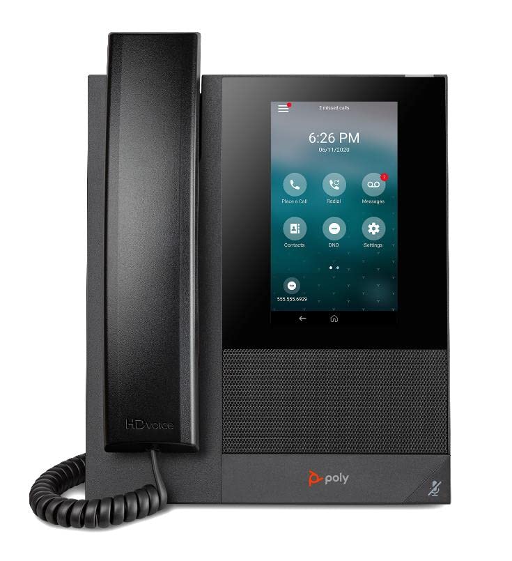 Poly CCX 400 Desktop Business Media Phone (Polycom) - with Handset - Open SIP - Power Over Ethernet (POE) - 5-Inch Color Touchscreen - Works with Zoom, Teams, & More (Renewed)