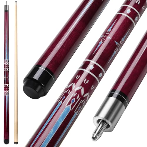 ASMPCUE Billard Queue, 58'' 20oz Pool Queue mit PU Leather Tasche, Kanadischer Ahorn Pool Cue 13mm...