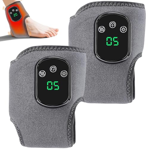 2 Stück Fußmassagegerät Foot Massager 3-In-1 MassagegeräTe Fussmassage FussmassagegeräT Elektrisch mit 5 Wärmeeinstellungen Kabelloses Knöchelmassagegerät Fußwärmer mit Massagegerät Vatertagsgeschenk