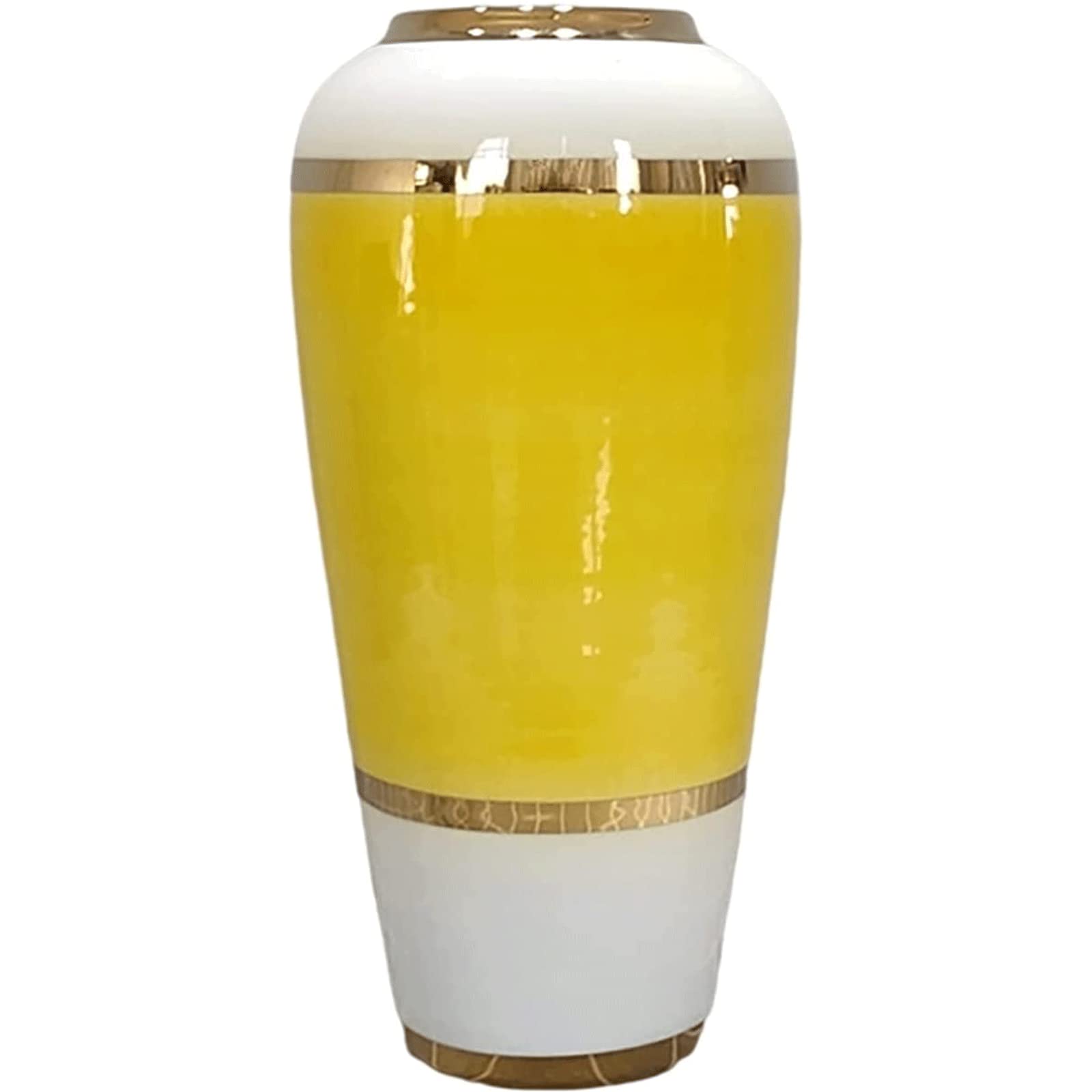 Ngdfgr As Known Fashion Vase Ceramic Yellow Pottery Flower Vases Living Room Study Flower Arrangement Decoration Creative Furnishings Crafts Decoration