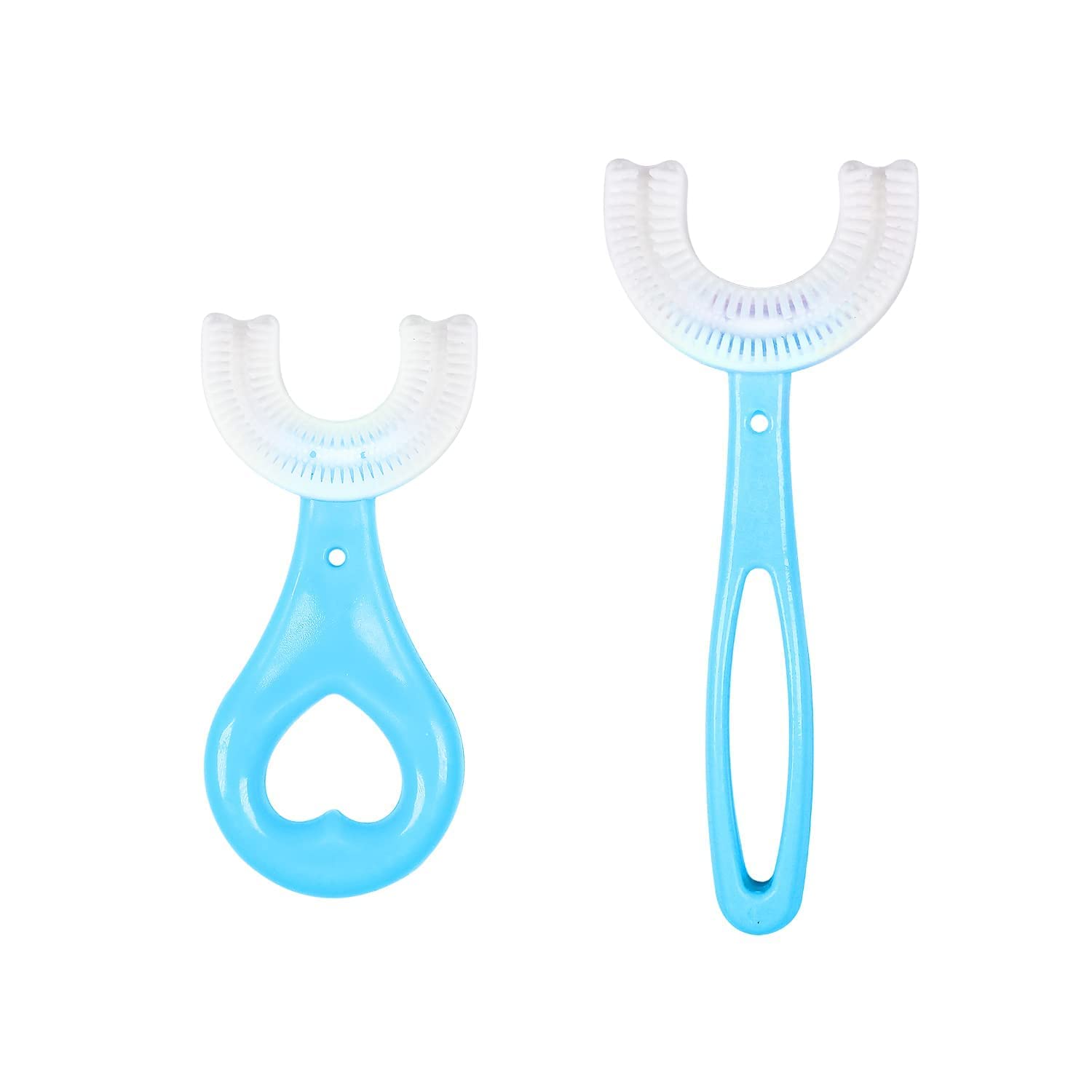 MVM Enterprise 2 Pack U-Shaped Toothbrush Kids, Food Grade Soft Silicone Brush Head, 360° Oral Teeth Cleaning Design for Toddlers and Children For 6-12 Years Mouth-Cleaning (Multicolor)-image-45