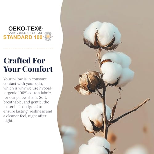 100% Natural White Goose Down Pillow Pack of 1, Standard Size- Medium - image 5