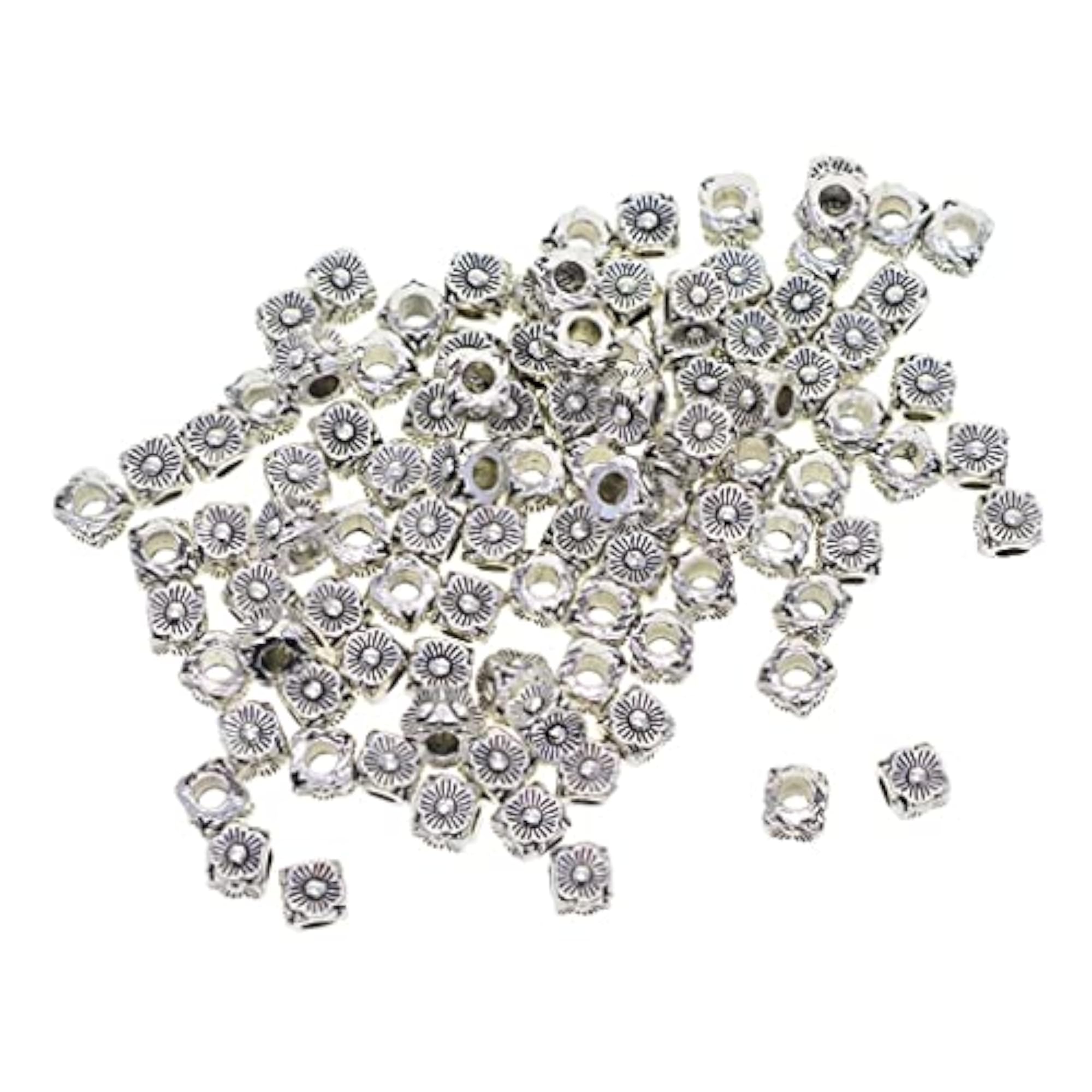 100 Pieces Tibetan Silver Daisy Spacer Beads for DIY Jewelry