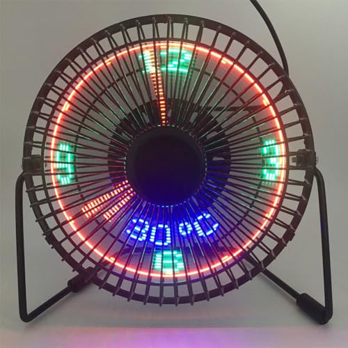AMZLORD Mini ventilador de reloj LED USB con pantalla de temperatura de reloj en tiempo real Ventilador de escritorio portátil alimentado por USB Rotación 360 Mini ventilador de refrigeració